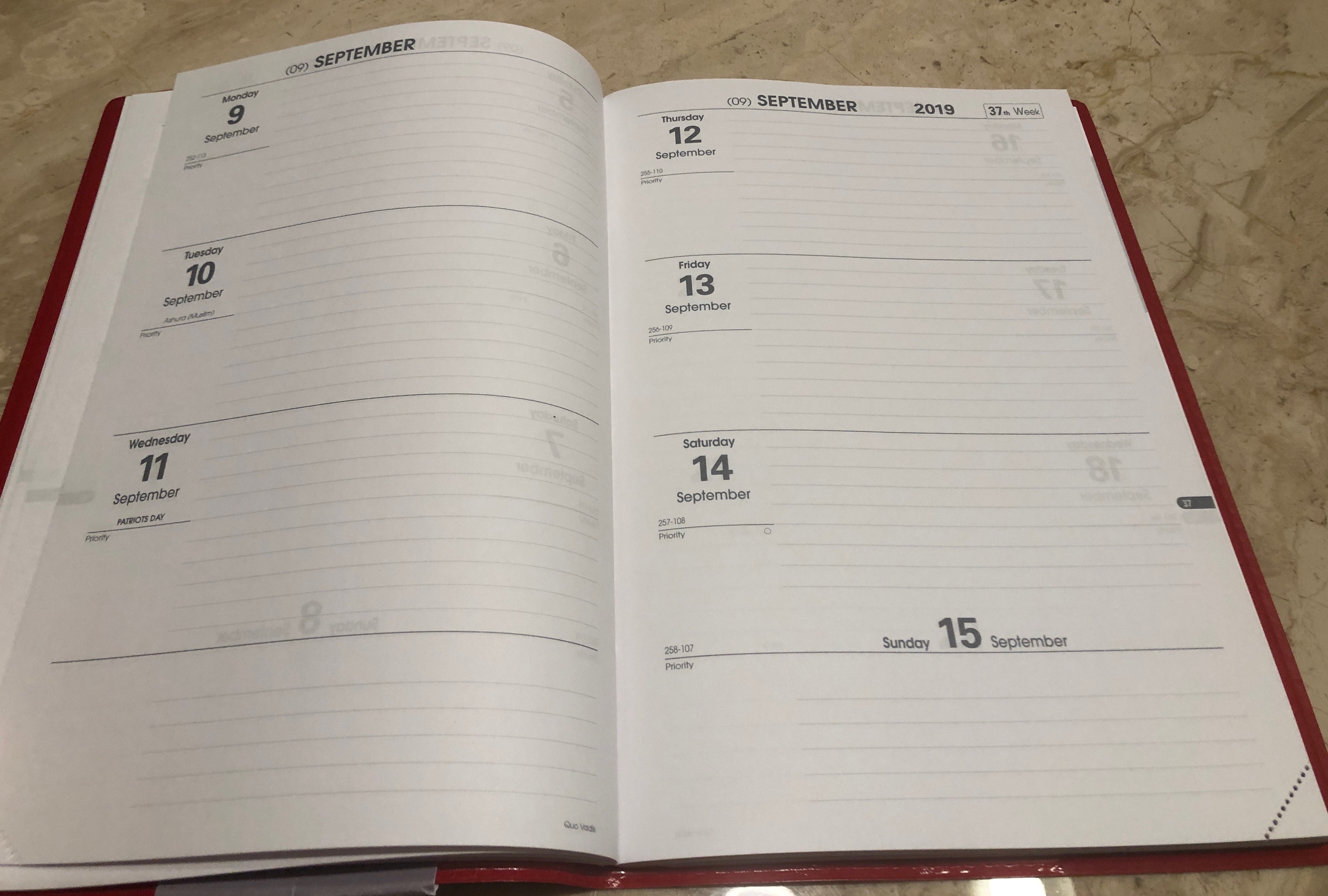 Weekly Planner Quo Vadis Cover